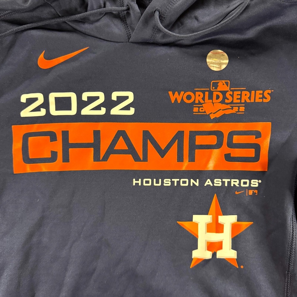 Nike Hoodie Mens Small Blue Houston‎ Astros 2022 World Series Champions Graphic - Picture 3 of 8